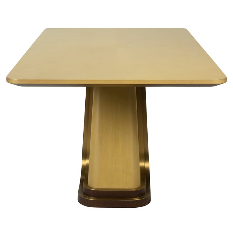 Modern Solid Wood Dining Table with Dual Pedestal Base
