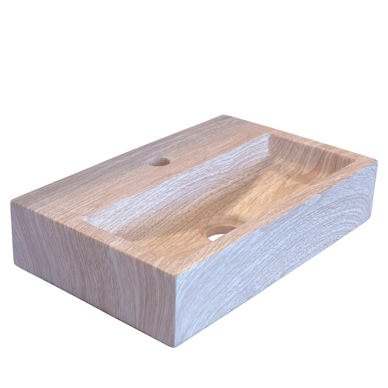 Rectangular GFRC Wall Mounted Sink with Integrated Basin