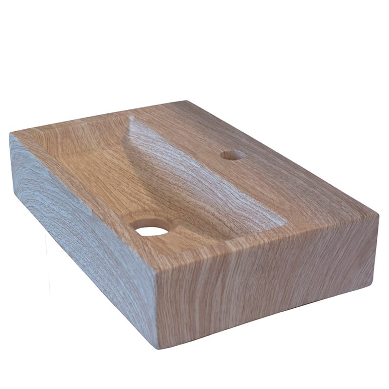 Rectangular GFRC Wall Mounted Sink with Integrated Basin