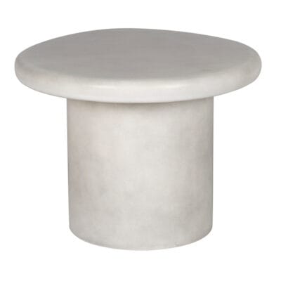 Round GFRC Coffee Table with Thick Bullnose Top and Cylindrical Base