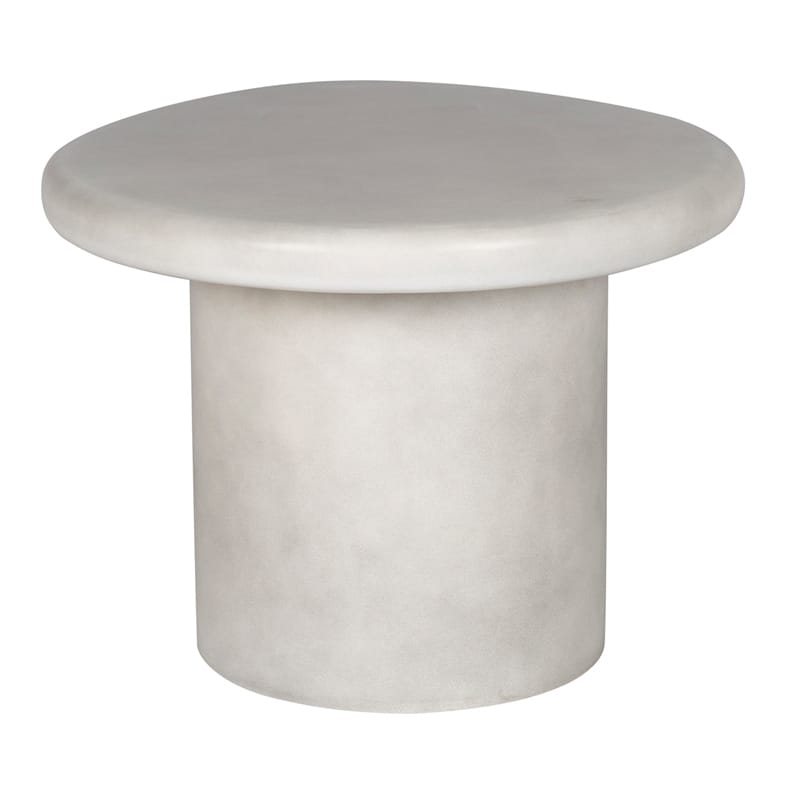 Round GFRC Coffee Table with Thick Bullnose Top and Cylindrical Base
