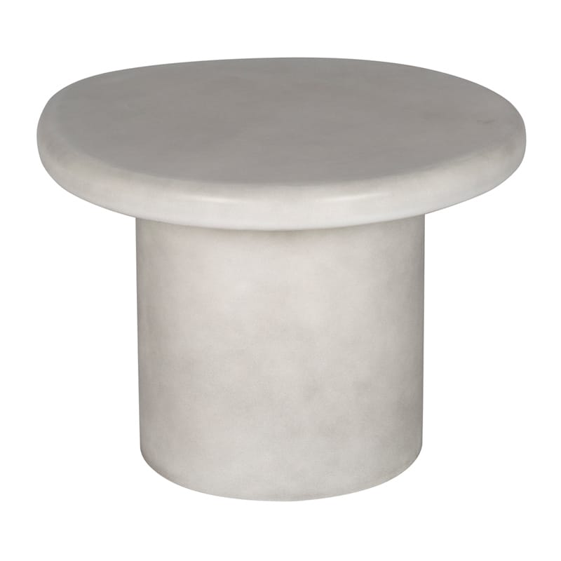 Round GFRC Coffee Table with Thick Bullnose Top and Cylindrical Base