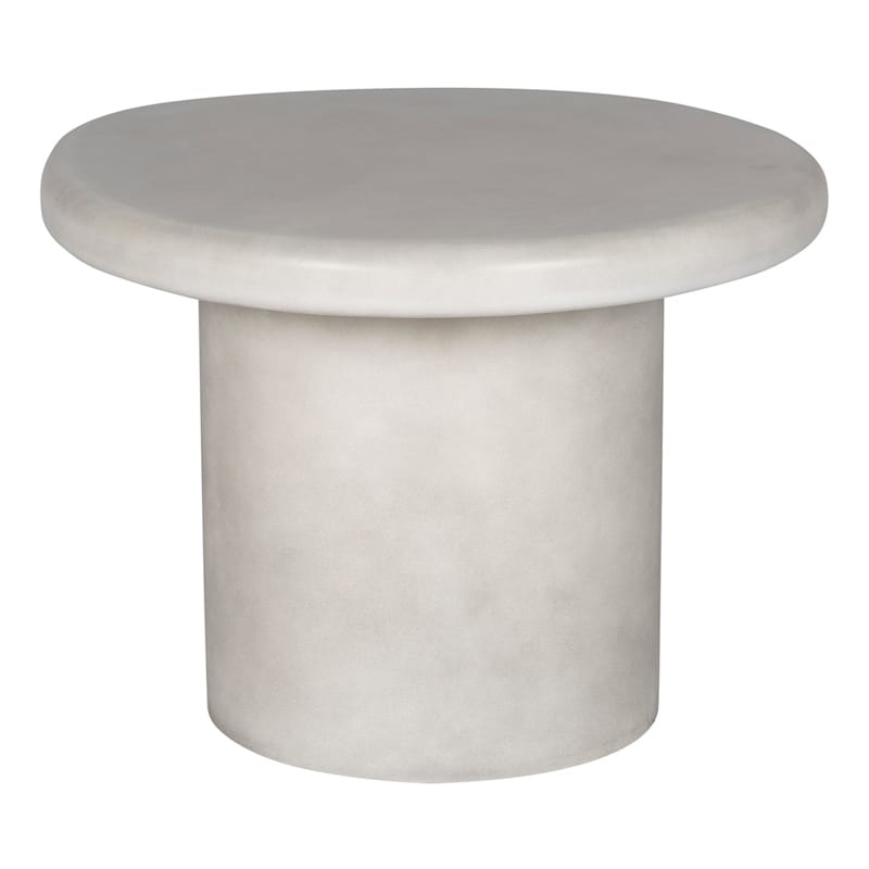 Round GFRC Coffee Table with Thick Bullnose Top and Cylindrical Base