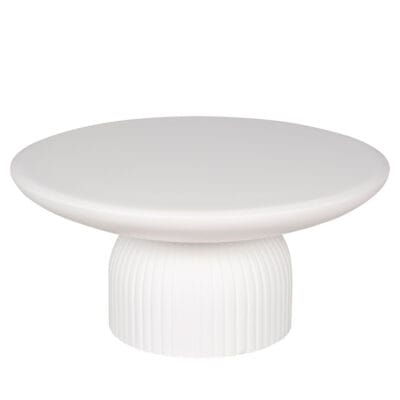 Round GFRC Coffee Table with Fluted Pedestal Base