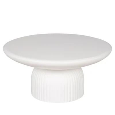 Round GFRC Coffee Table with Fluted Pedestal Base