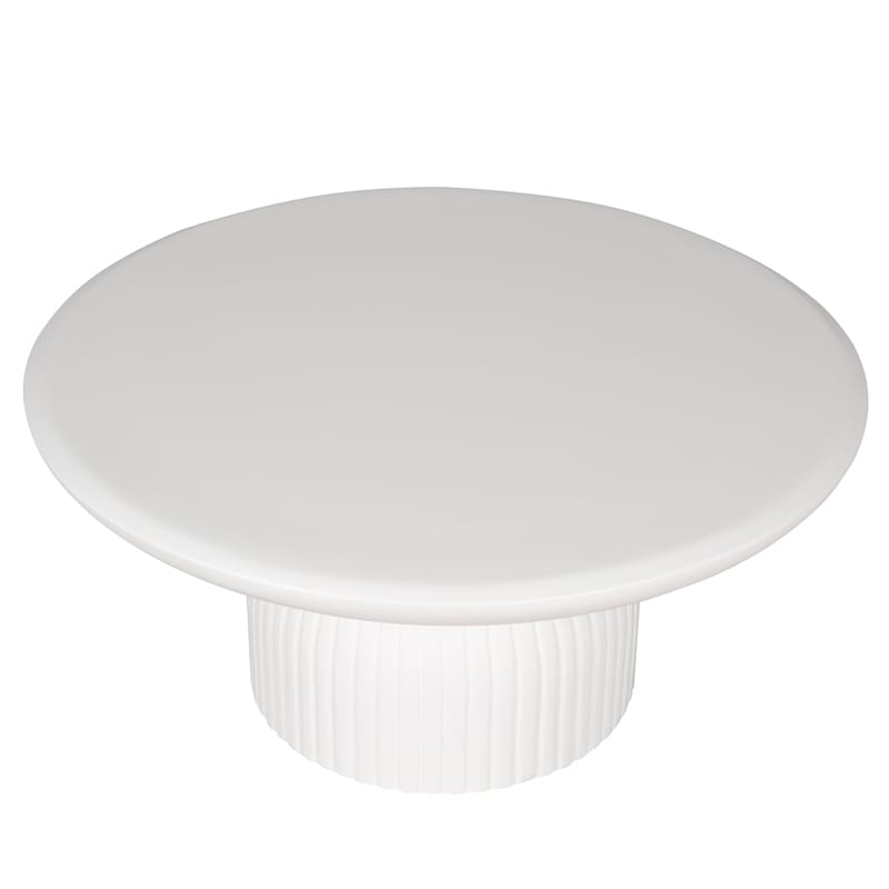 Round GFRC Coffee Table with Fluted Pedestal Base