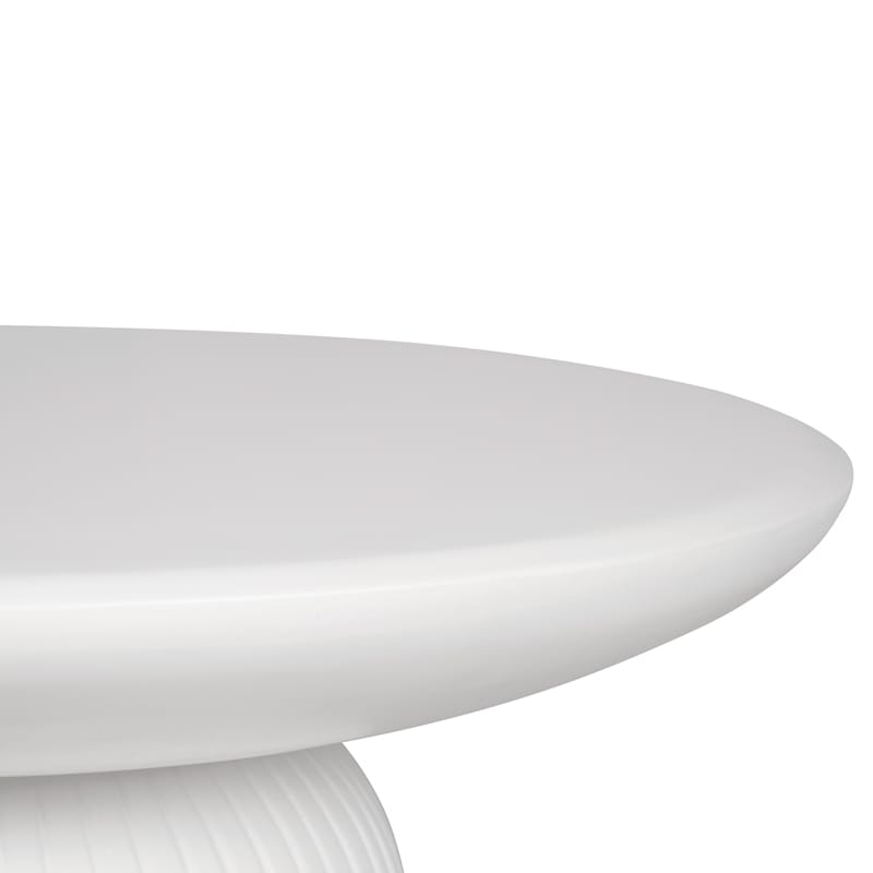 Round GFRC Coffee Table with Fluted Pedestal Base