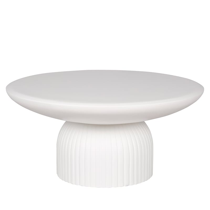 Round GFRC Coffee Table with Fluted Pedestal Base