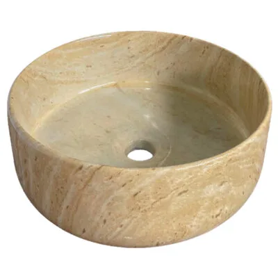 Round GFRC Vessel Sink with Smooth Curved Basin for Modern Bathroom Vanity