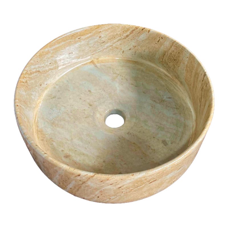 Round GFRC Vessel Sink with Smooth Curved Basin for Modern Bathroom Vanity